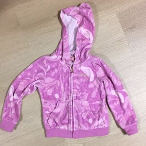 Juicy Couture Pink Swirl Motif Velour Full Zip Hoodie 4T